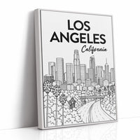 LA, Freeway Skyline Line Art