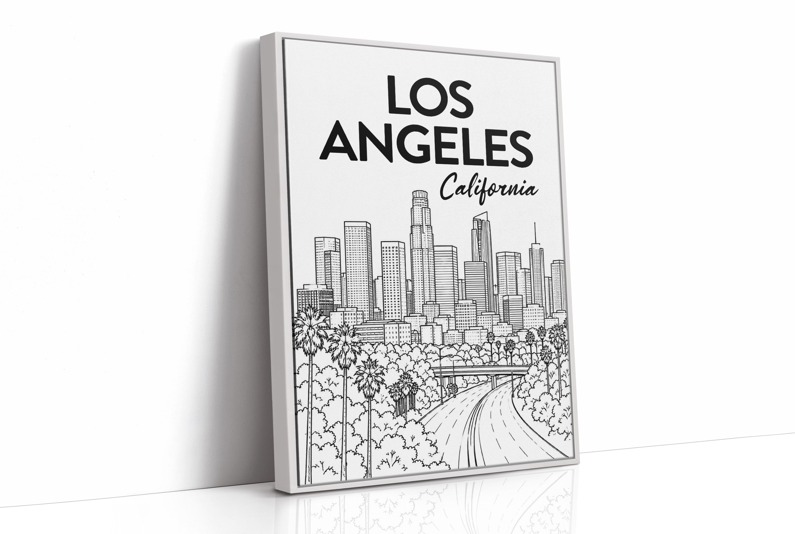 LA, Freeway Skyline Line Art