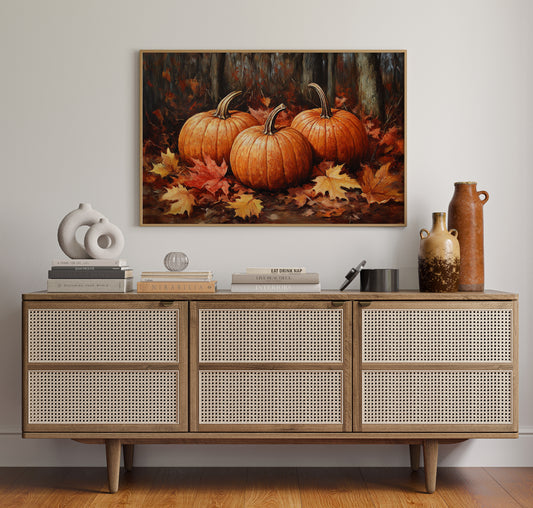 Autumn's Orange Glow Among Leaves