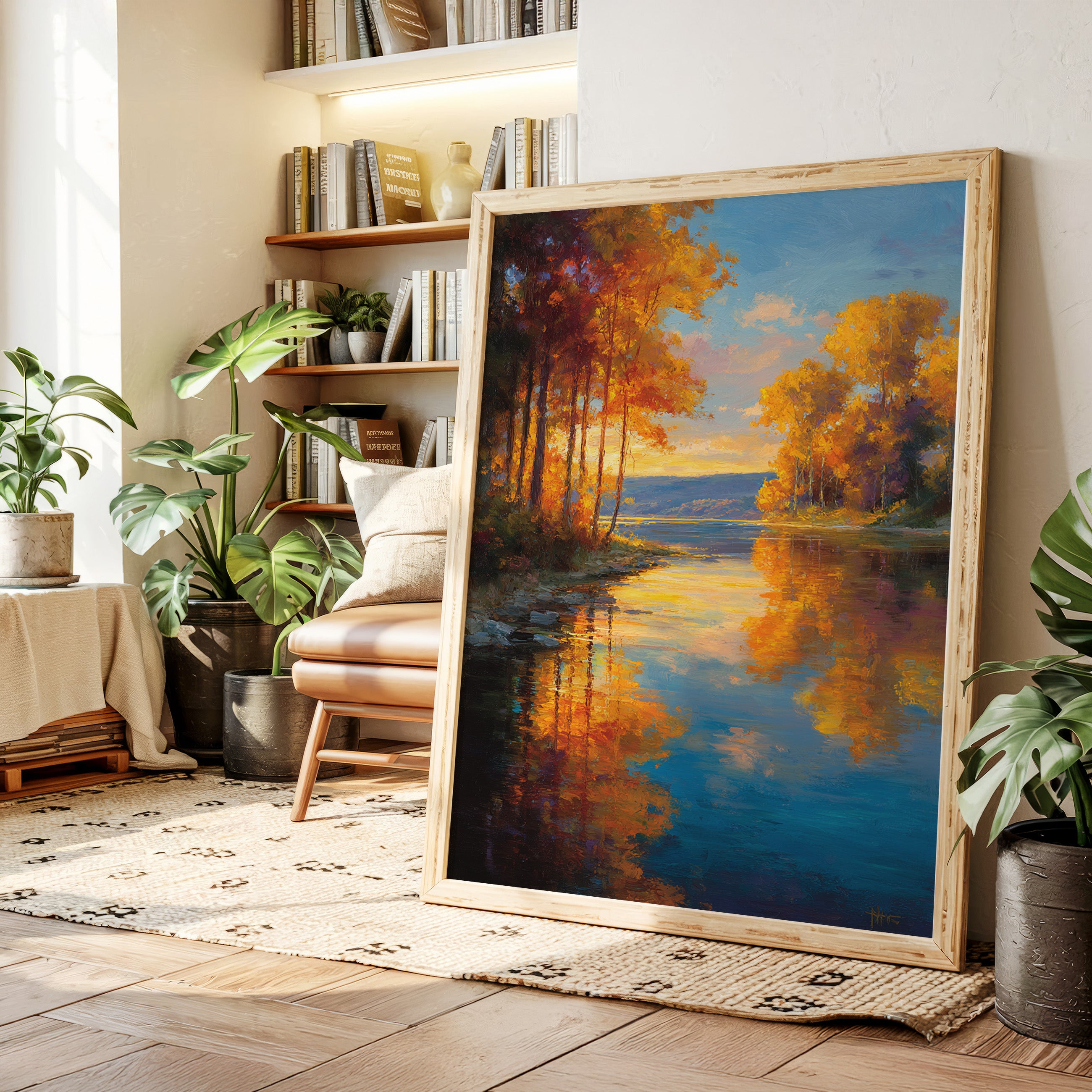Golden Reflections on Calm Waters