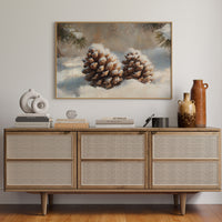 Snow Dusted Pinecones Tell Winter Tales