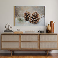Pine Cones Catch December's First Snow