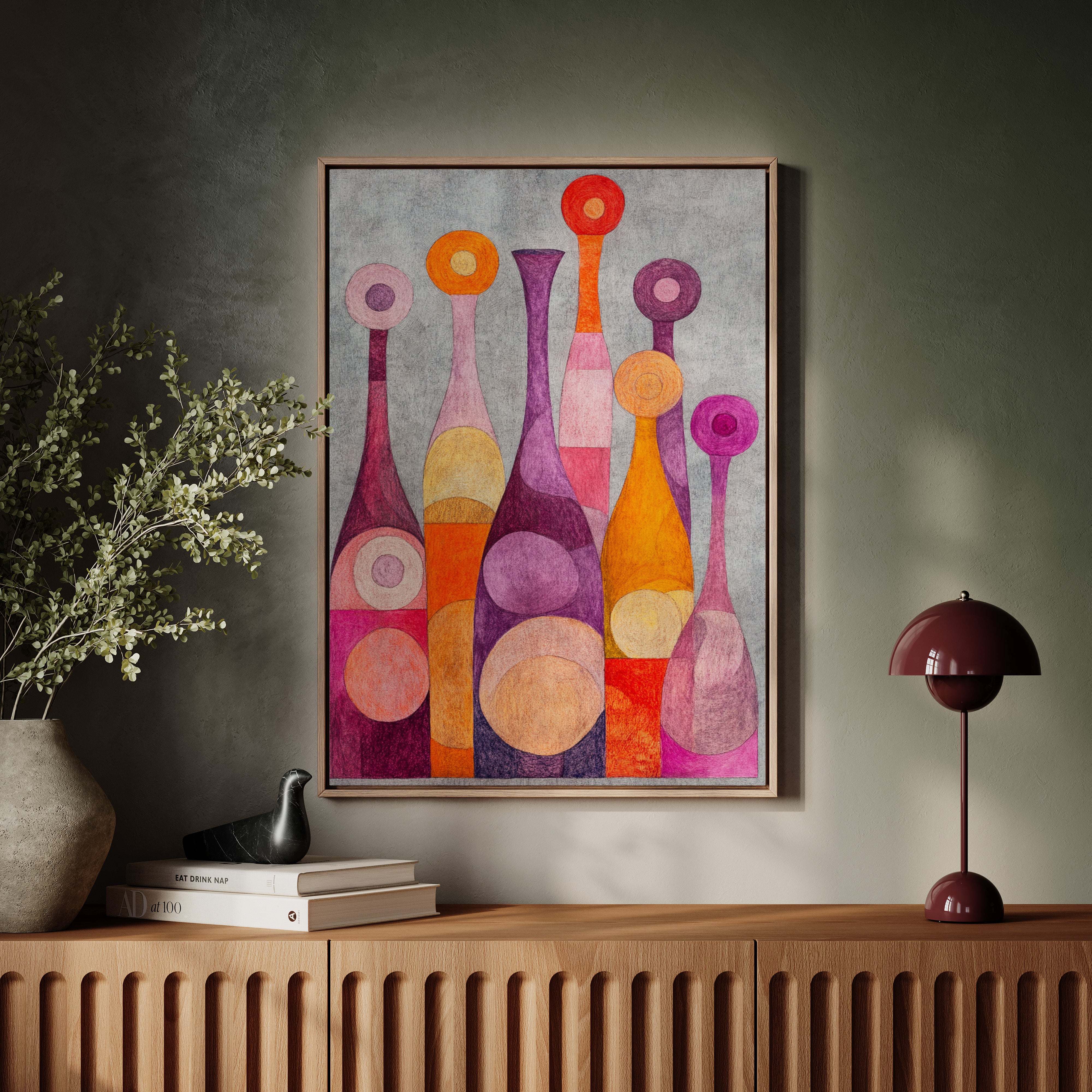 Wine Bottles Dance At Twilight