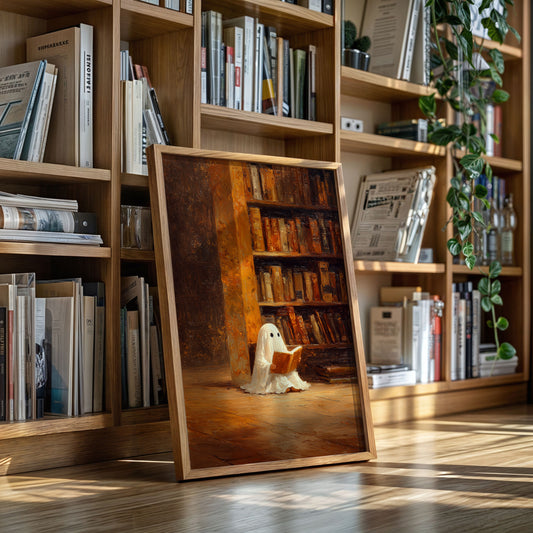 Whimsical Ghost Library Canvas Print - Enchanting Art - Gallery Canvas image 10