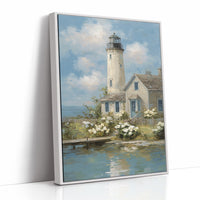 Coastal Keeper With Blooming Garden