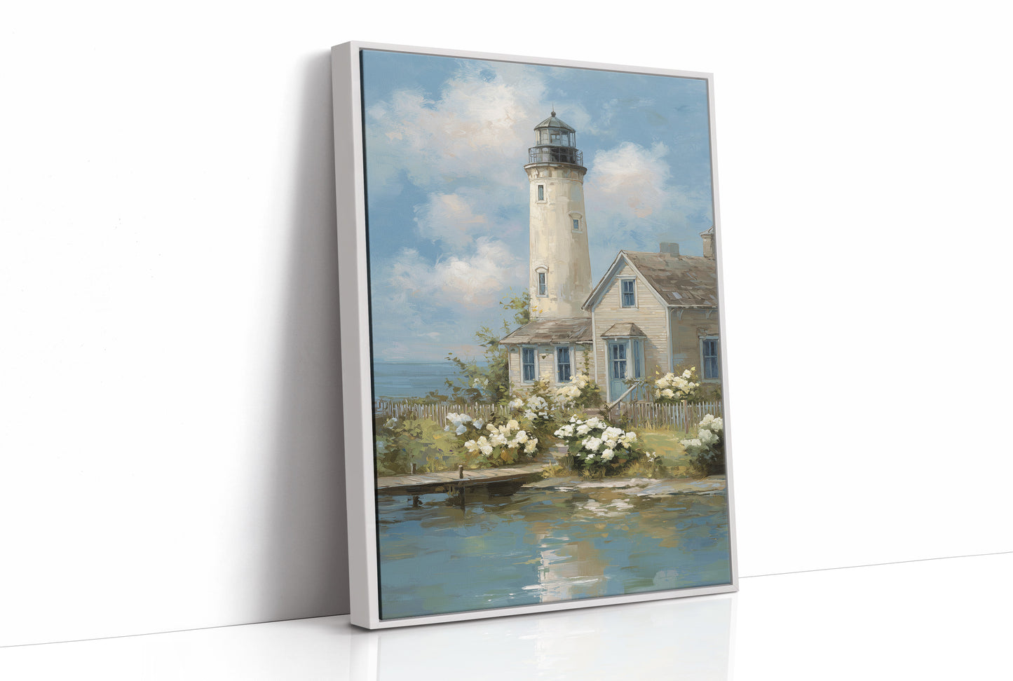 Coastal Keeper With Blooming Garden
