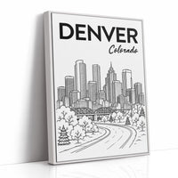 Denver, Winding Road Line Art