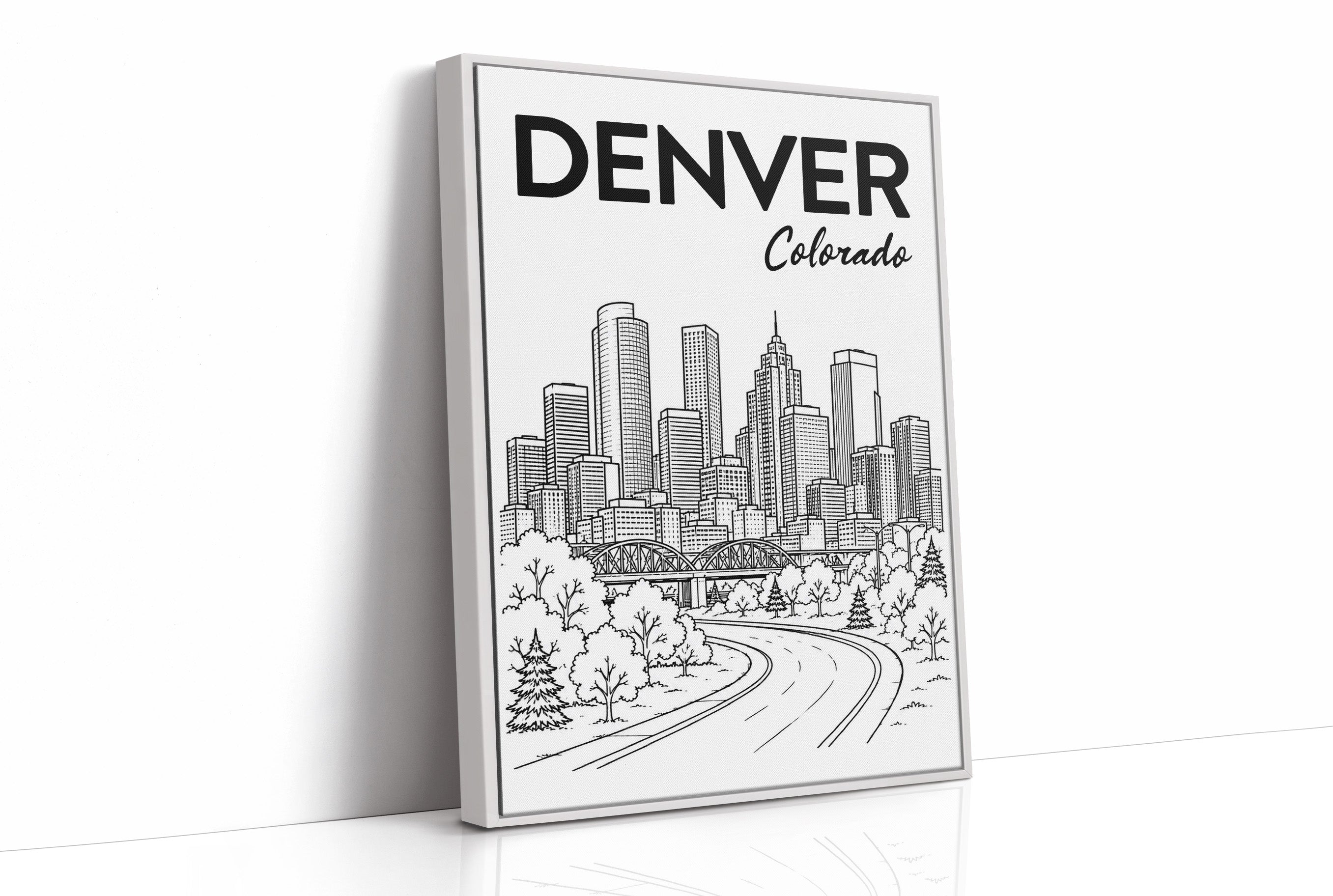 Denver, Winding Road Line Art