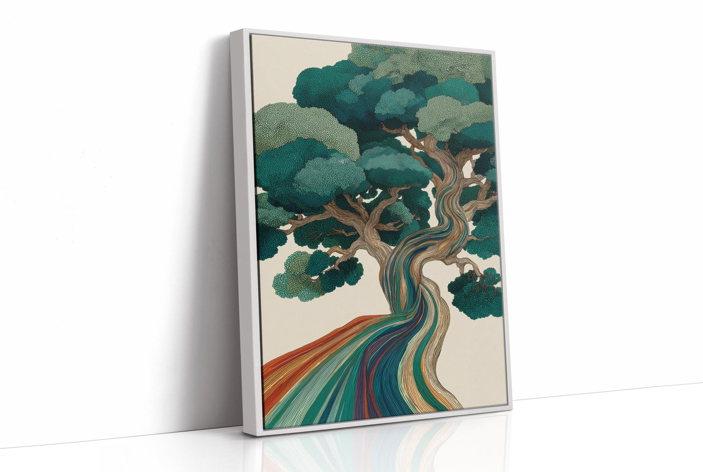 River of Color Through Pines