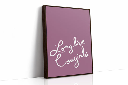 Mauve Canvas With Flowing Words