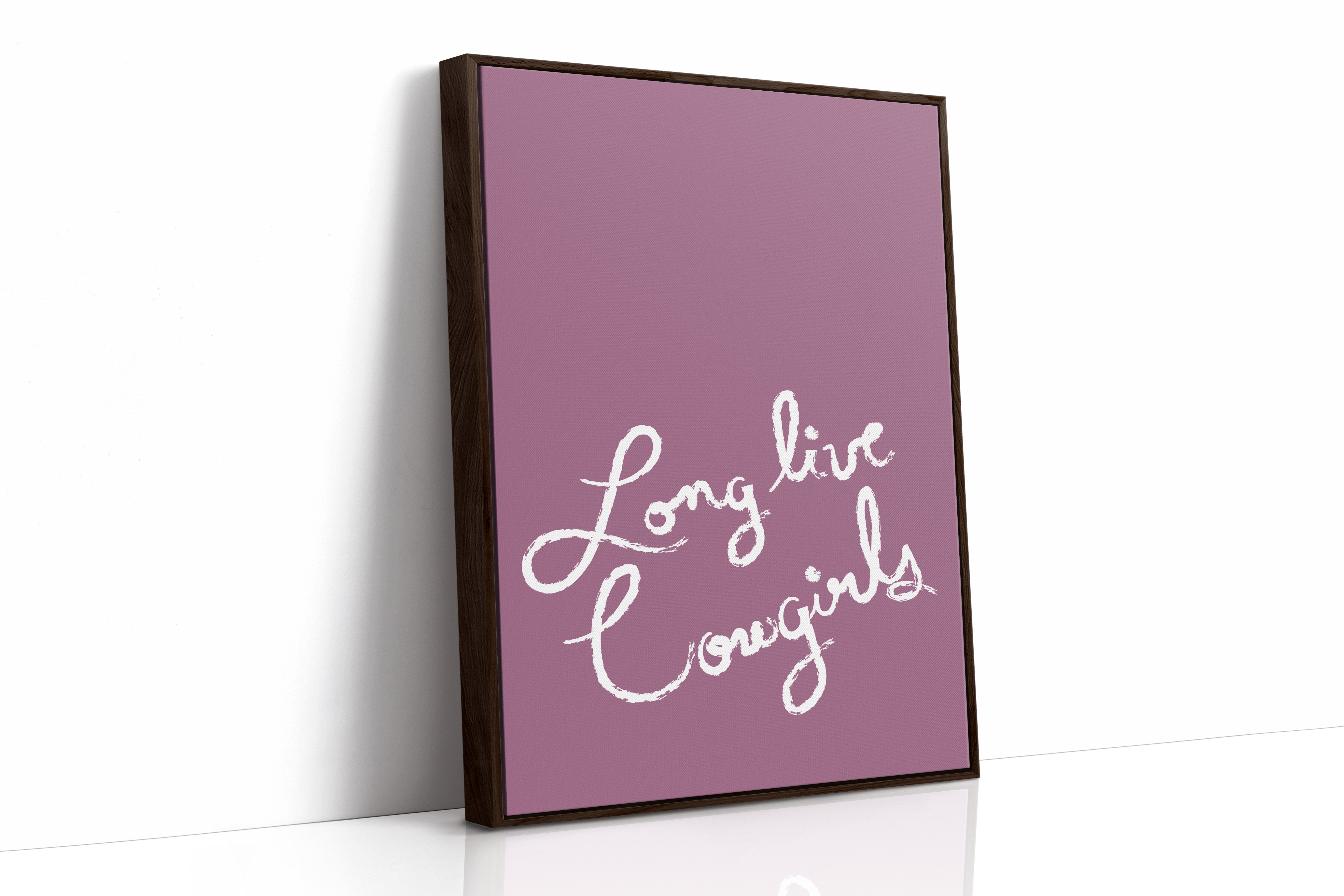 Mauve Canvas With Flowing Words