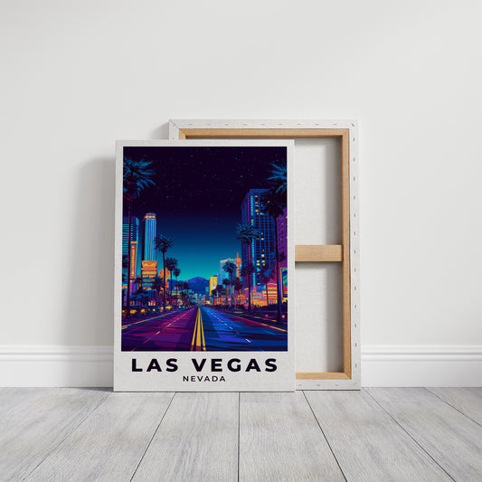 Neon Boulevard Beneath Desert Stars