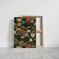 Midnight Chrysanthemum Floral Pattern