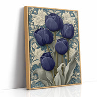 Midnight Tulips Against the Plasterwork