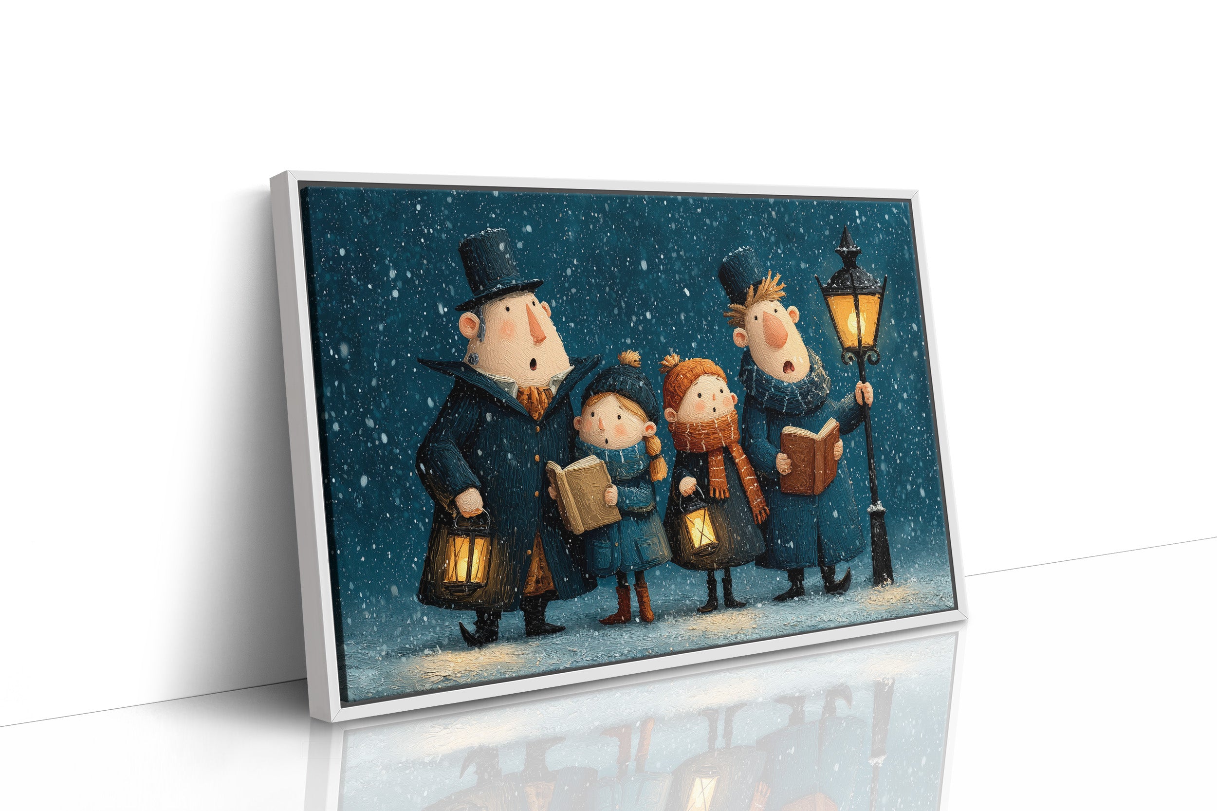 The Carolers Sing By Lamplight