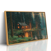 Cabin Glow, Two Empty Chairs