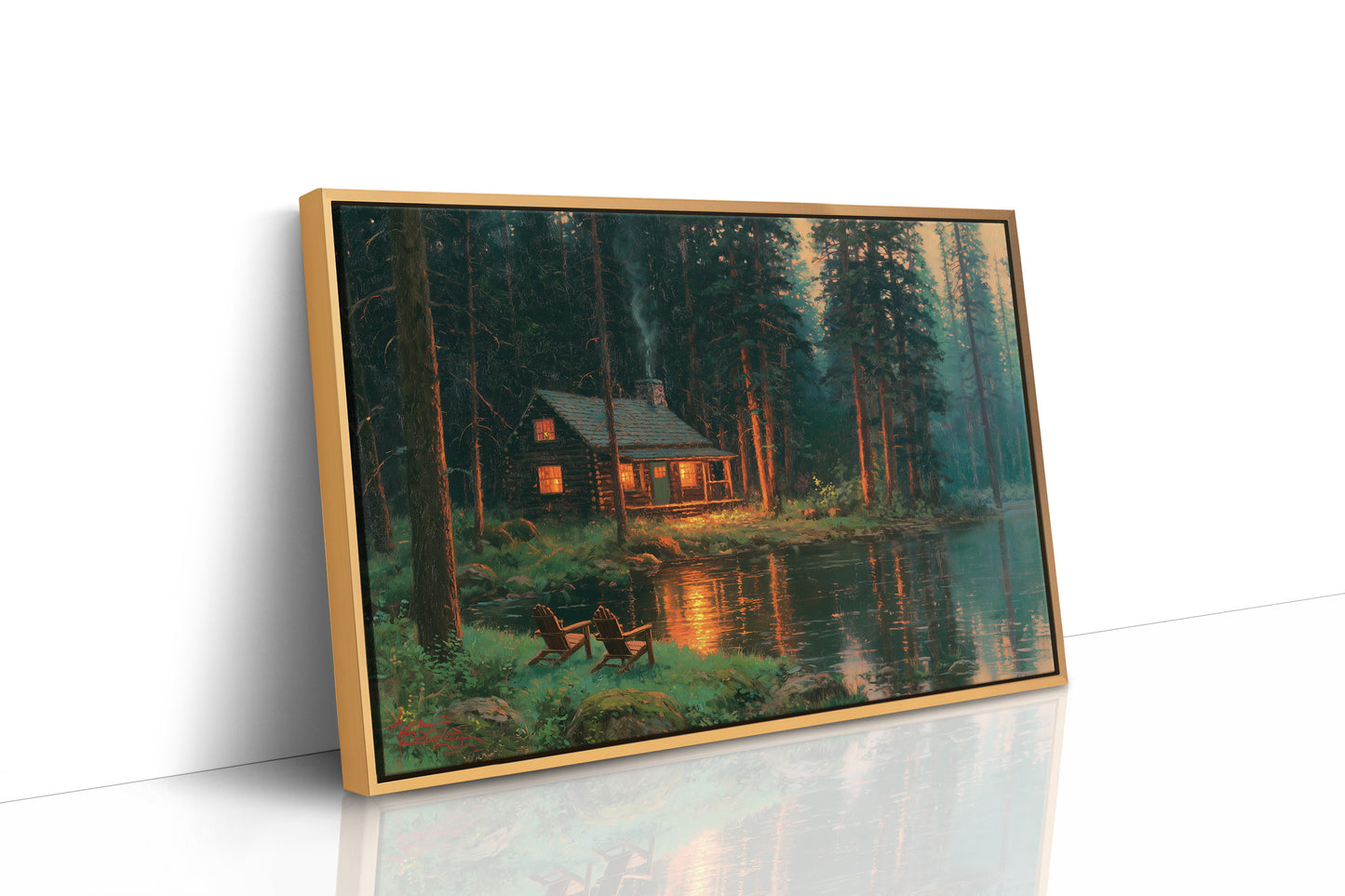 Cabin Glow, Two Empty Chairs