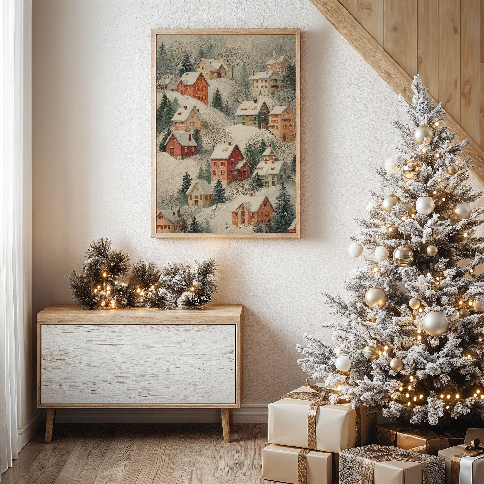 Snow Covered Village Dreams Of Home