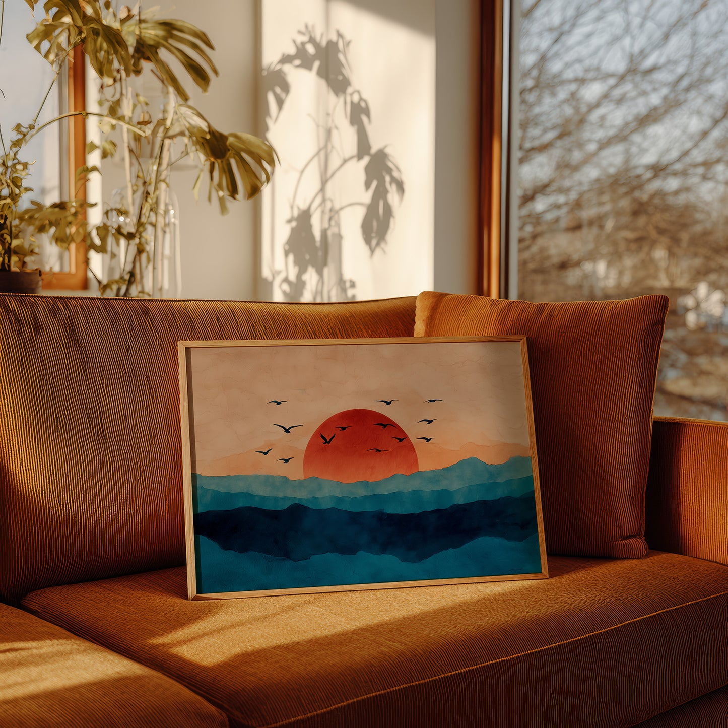 Birds Circle Morning's Coral Rise