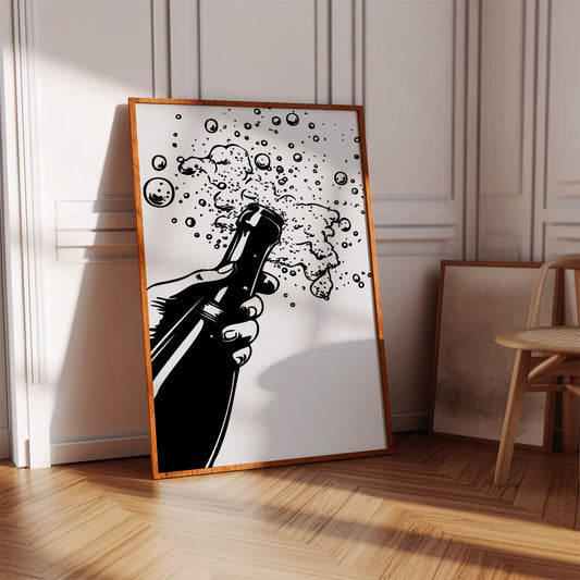 Bubbles Dance Their Midnight Toast