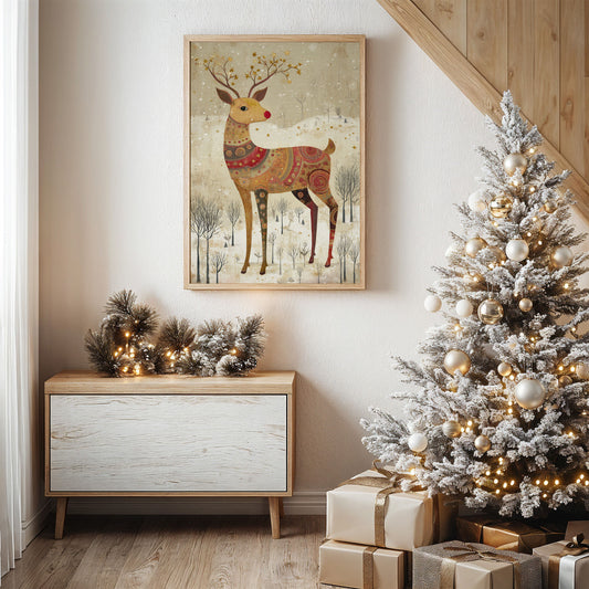 Reindeer Tales In Golden Patterns