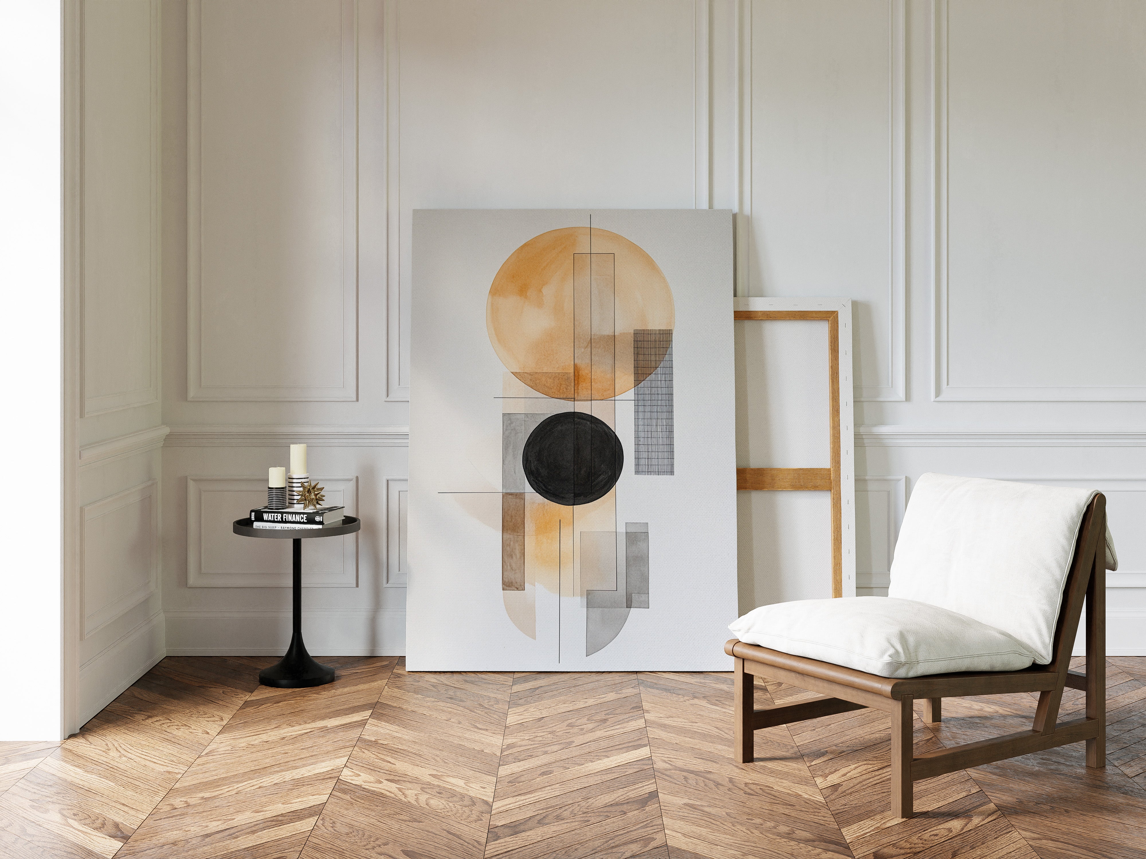 Modern Geometric Abstract Art Print – Minimalist Watercolor Design