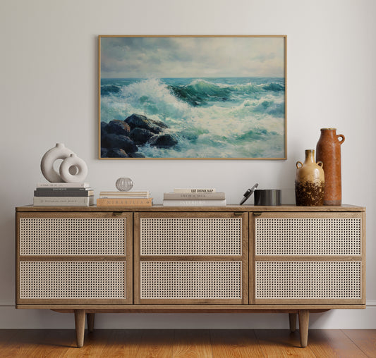 Ocean Swells Dance Against Stone