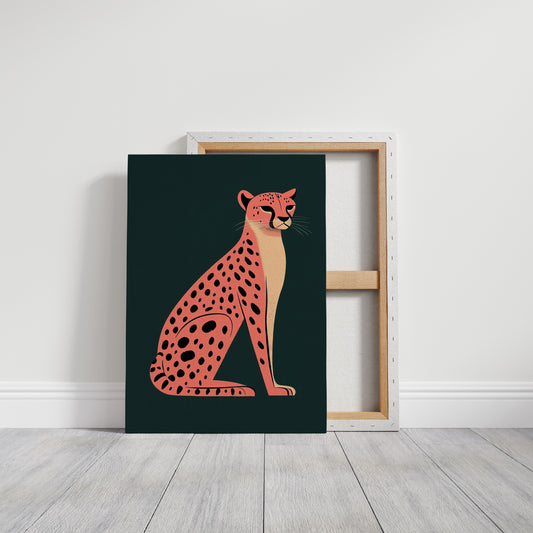 Pop Art Cheetah in Coral