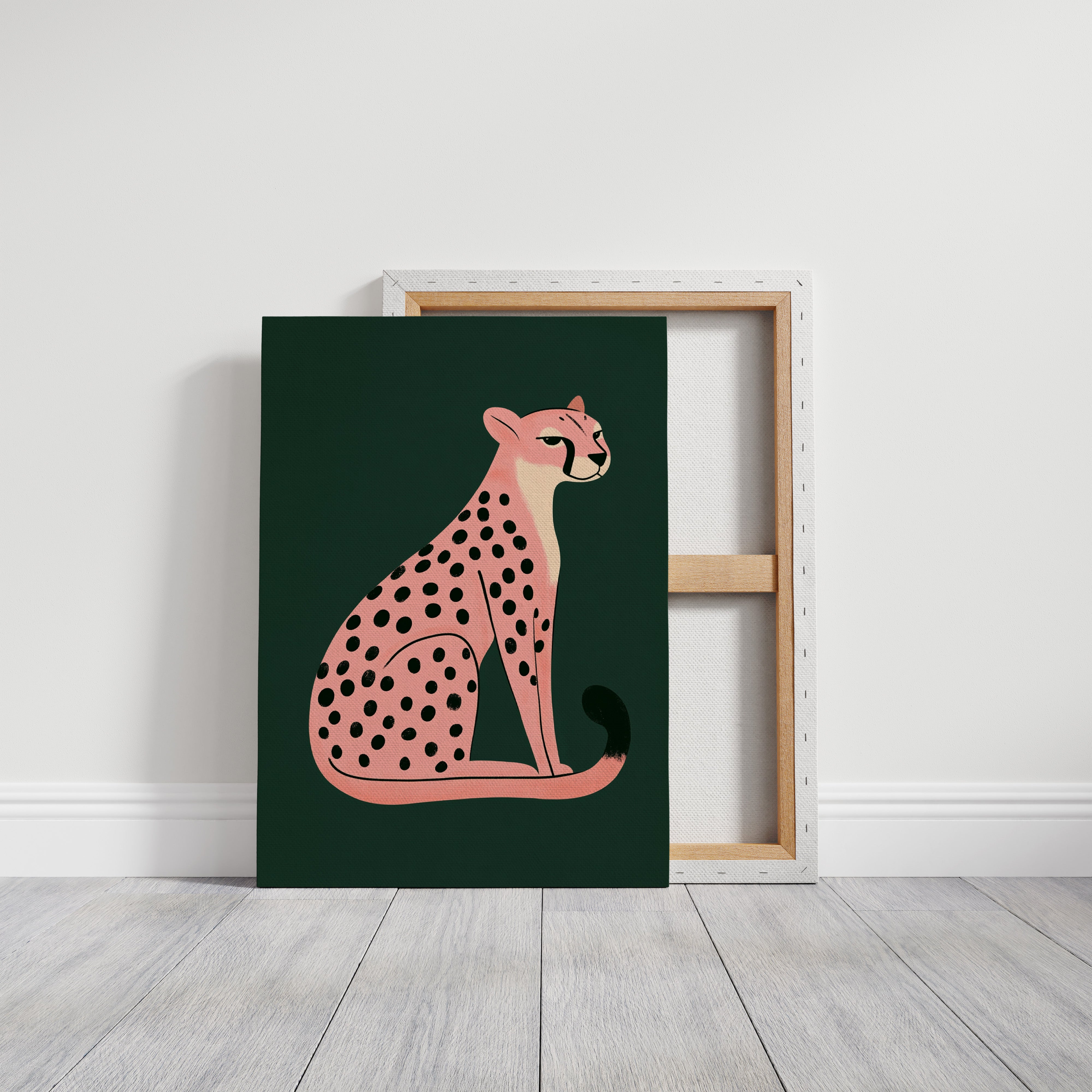 Sassy Coral Cheetah Illustration