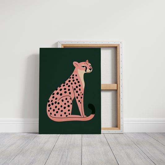 Sassy Coral Cheetah Illustration