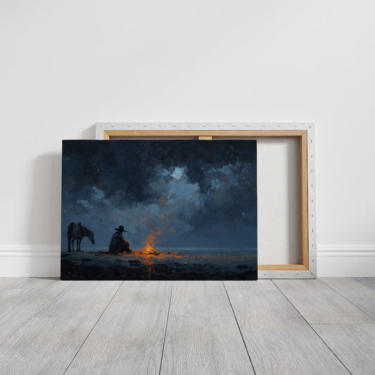 Moonlit Embers on the Prairie Horizon