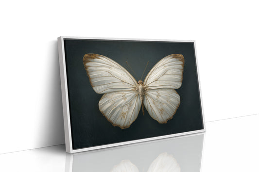 Ivory Wings Against Midnight Blue