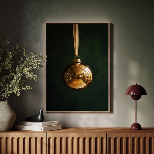 Golden Ornament Photography Print - Elegant Holiday Decor - Gallery Canvas image 3
