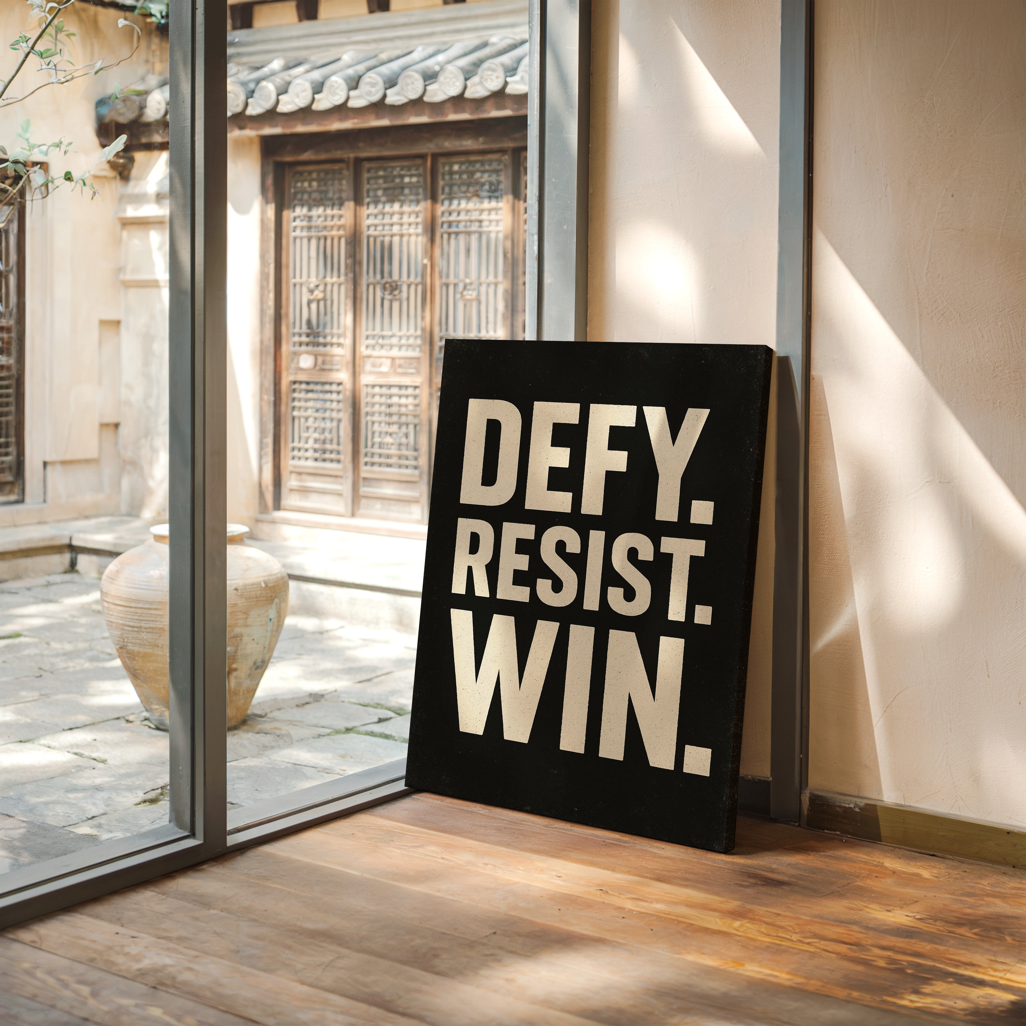 Defy Resist Win Bold Protest Print