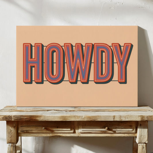 Retro HOWDY Gradient Typography