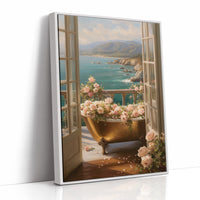 Golden Bathtub Blooms Overlooking Azure Coast