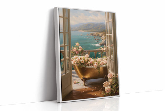 Golden Bathtub Blooms Overlooking Azure Coast