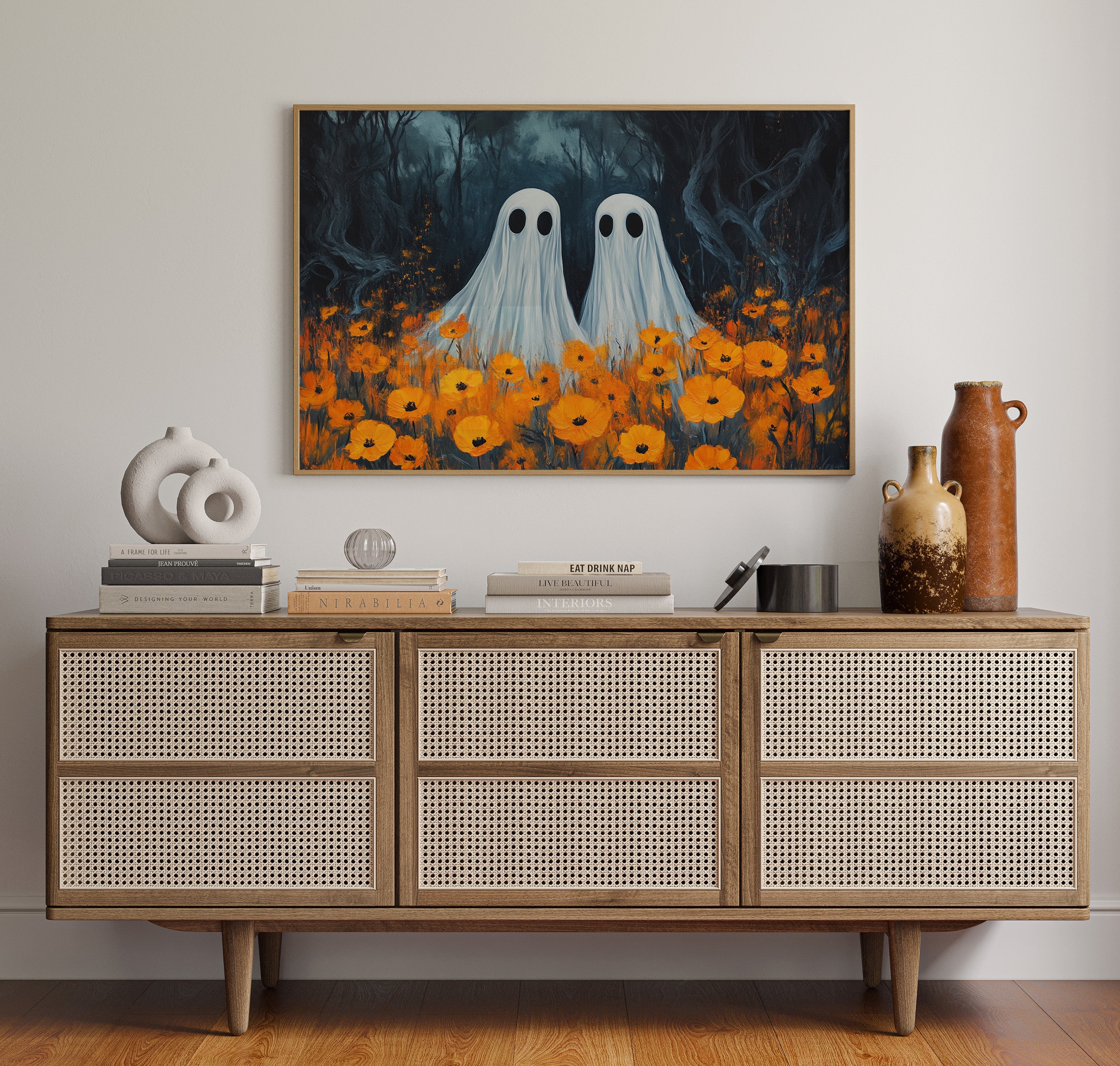Spectral Friends Among Autumn Poppies