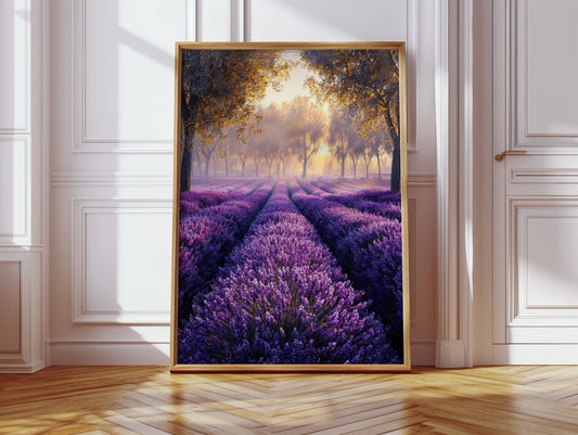Lavender Fields in Golden Light