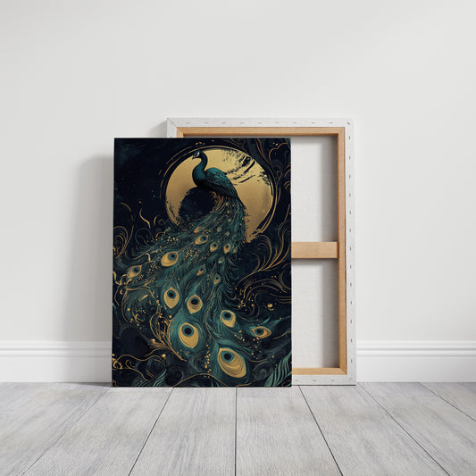 Moonlit Majesty in Gilded Plumes