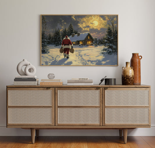 Moonlit Journey To Cabin Warmth