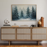 Silent Snow Settles Among Evergreens