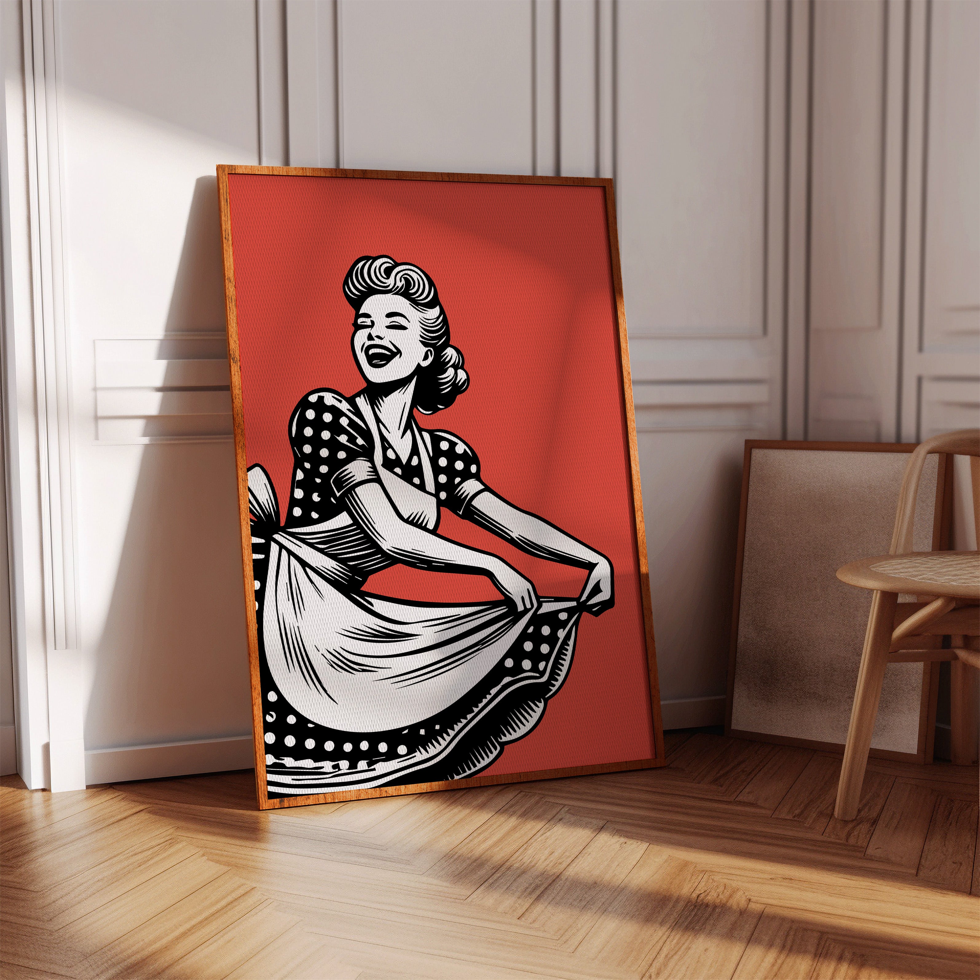 Polka Dots Dance Through Ruby Skies