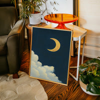 Golden Moon Over Soft Clouds