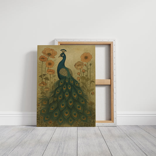 Garden Stillness with a Peacock's Gaze