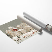 Snow Falls On Village Procession