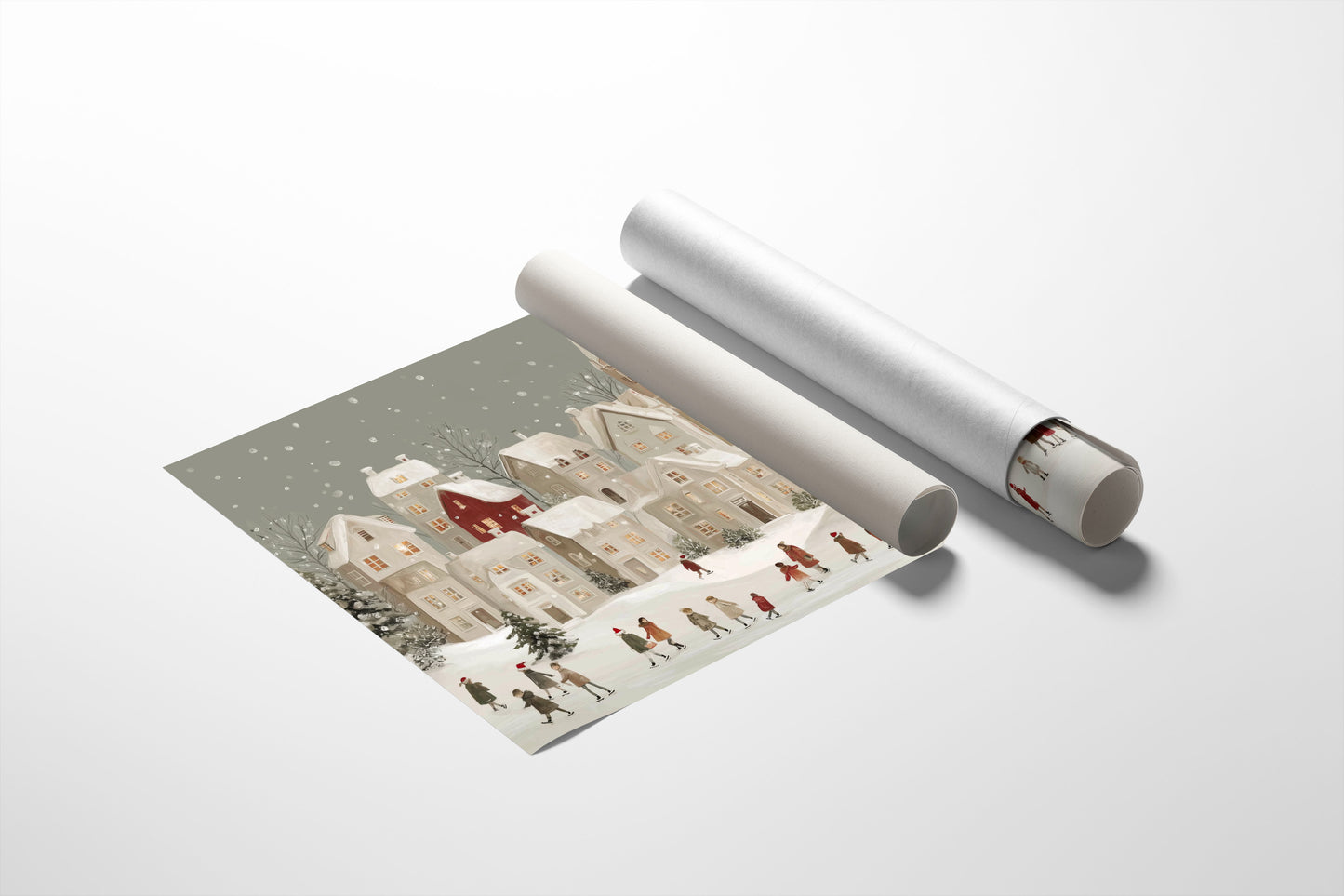 Snow Falls On Village Procession