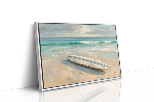 Surfboard Awaits Morning Tide