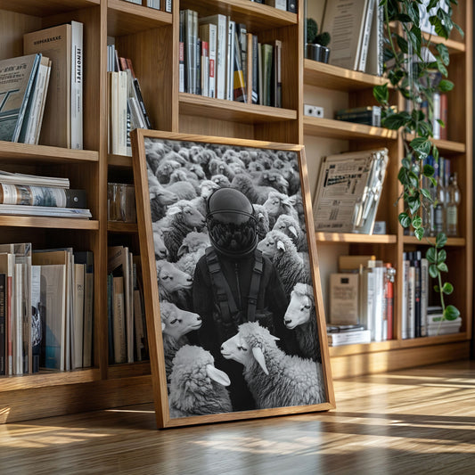 Astronaut Among the Sheep