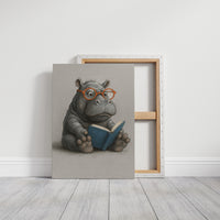 Baby Hippo Reading with Glasses